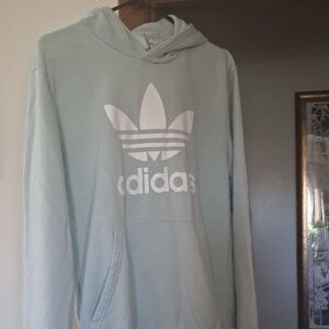 Adidas Men's Mint Green Logo Hoodie